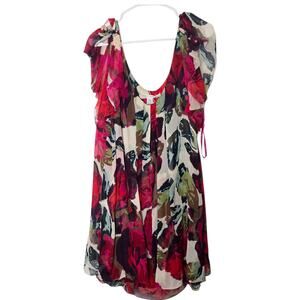 Diane Von Furstenberg Floral Mini Dress in Fuchsia, Olive, Black, Cream